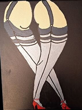 ✨️"Sofia" Megan Phoenix Original!Pin-up Stylized Leg Silhouette Wall Art